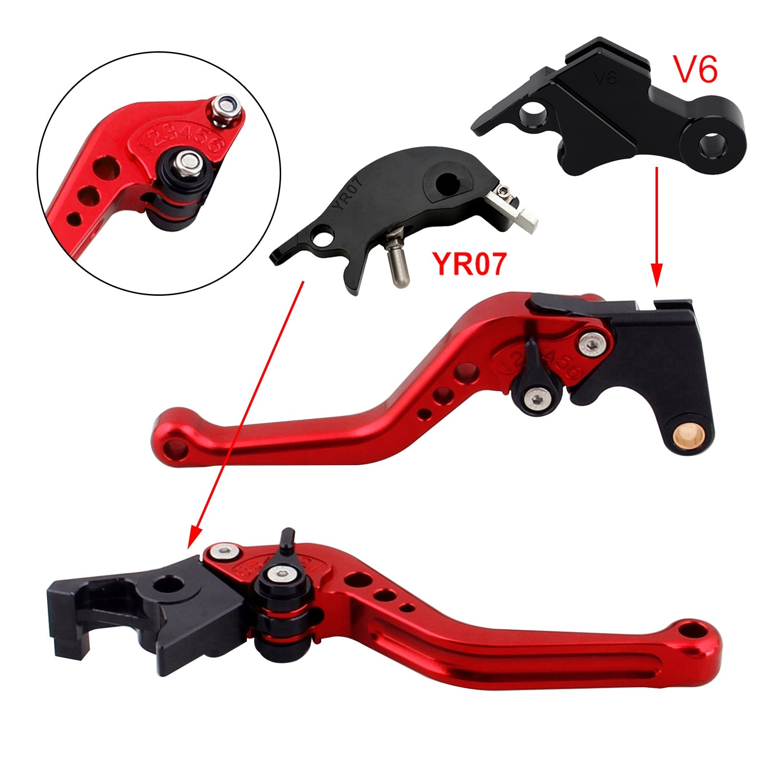 Nouveau levier de frein et d'embrayage court compatible avec YAMAHA XSR900 XSR900GP MT-09 MT-09SP 24-25