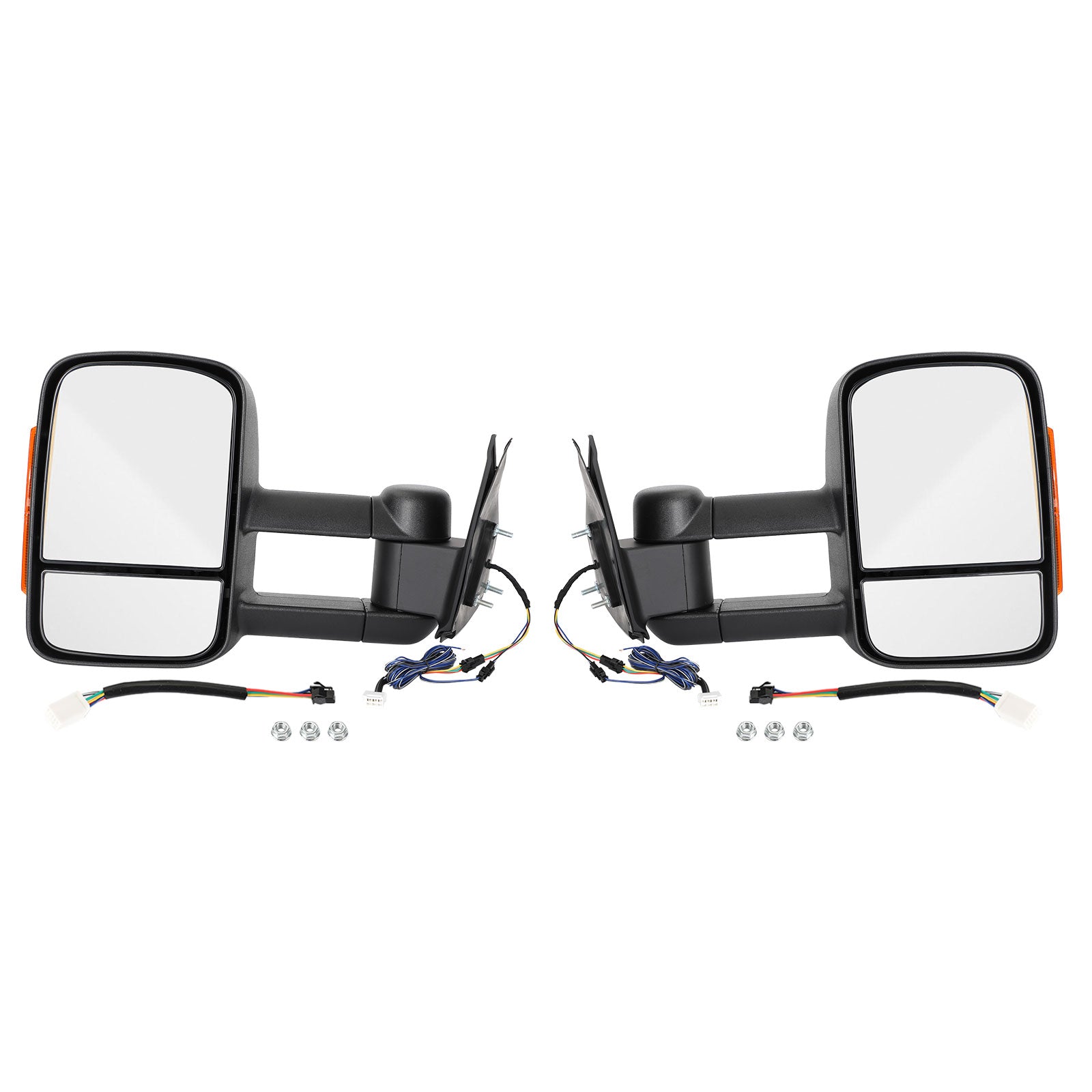 Pair of Electric Extendable Towing Mirrors Pour Toyota Hilux 2005-2011 Black