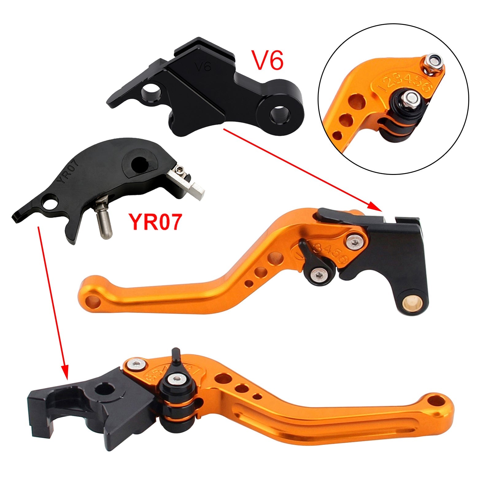 Nouveau levier de frein et d'embrayage court compatible avec YAMAHA XSR900 XSR900GP MT-09 MT-09SP 24-25