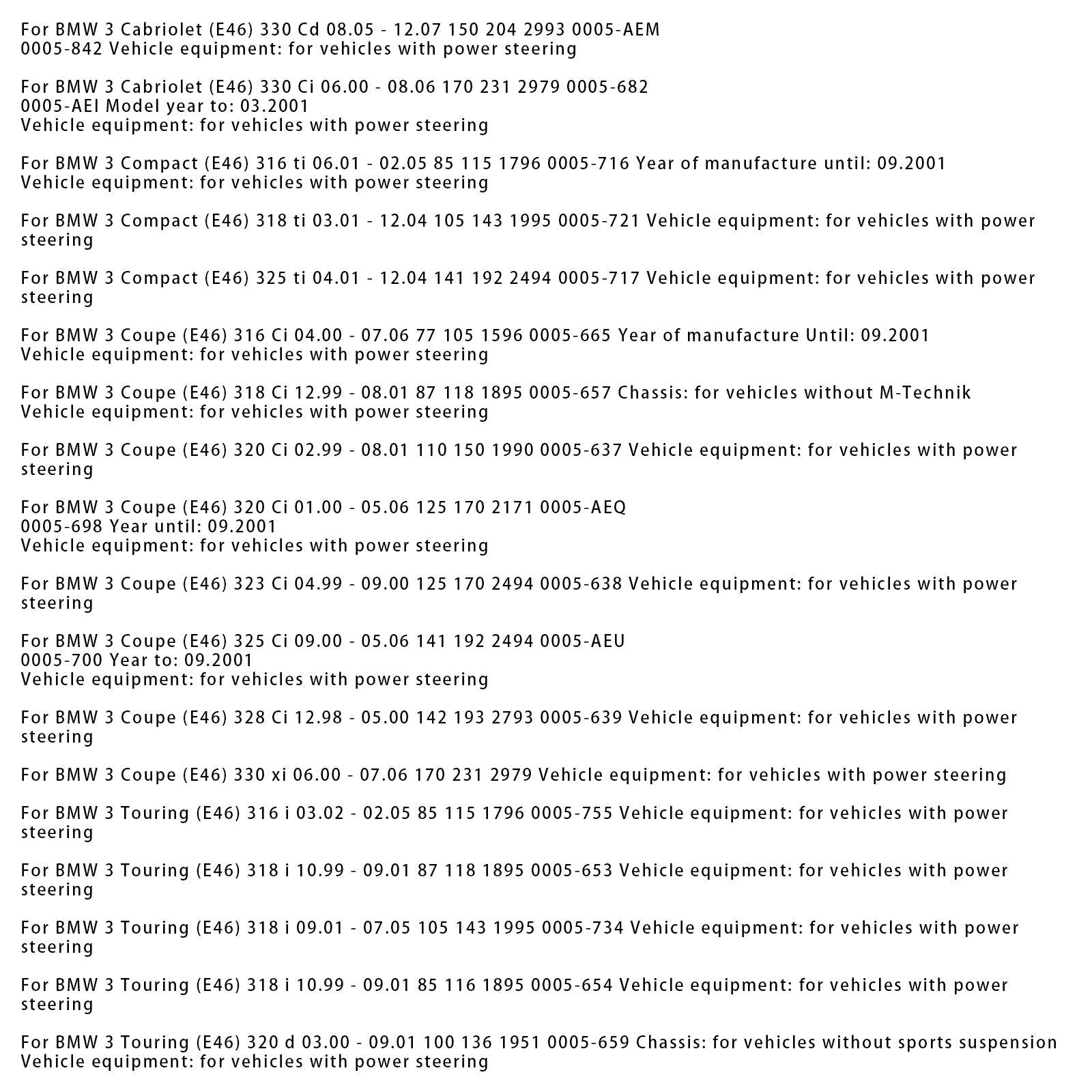 Hidravlični servo volan za BMW 3 Touring E46 318i 320i 325i 4410A139 32136750200