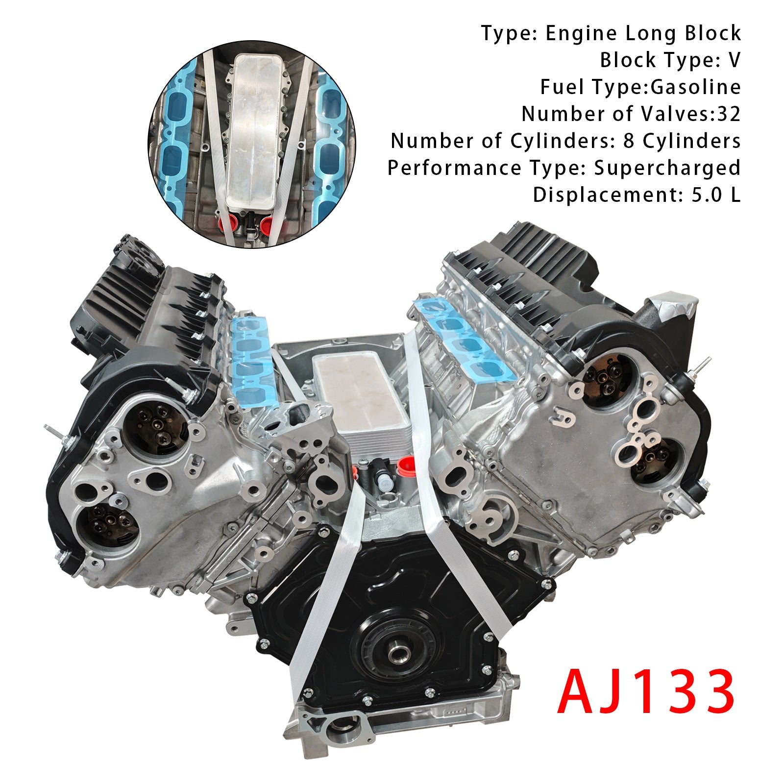 Moteur Jaguar F-Pace 5.0L (2017-2019) - Ensemble AJ133 LR079068 LR039821 508 ch
