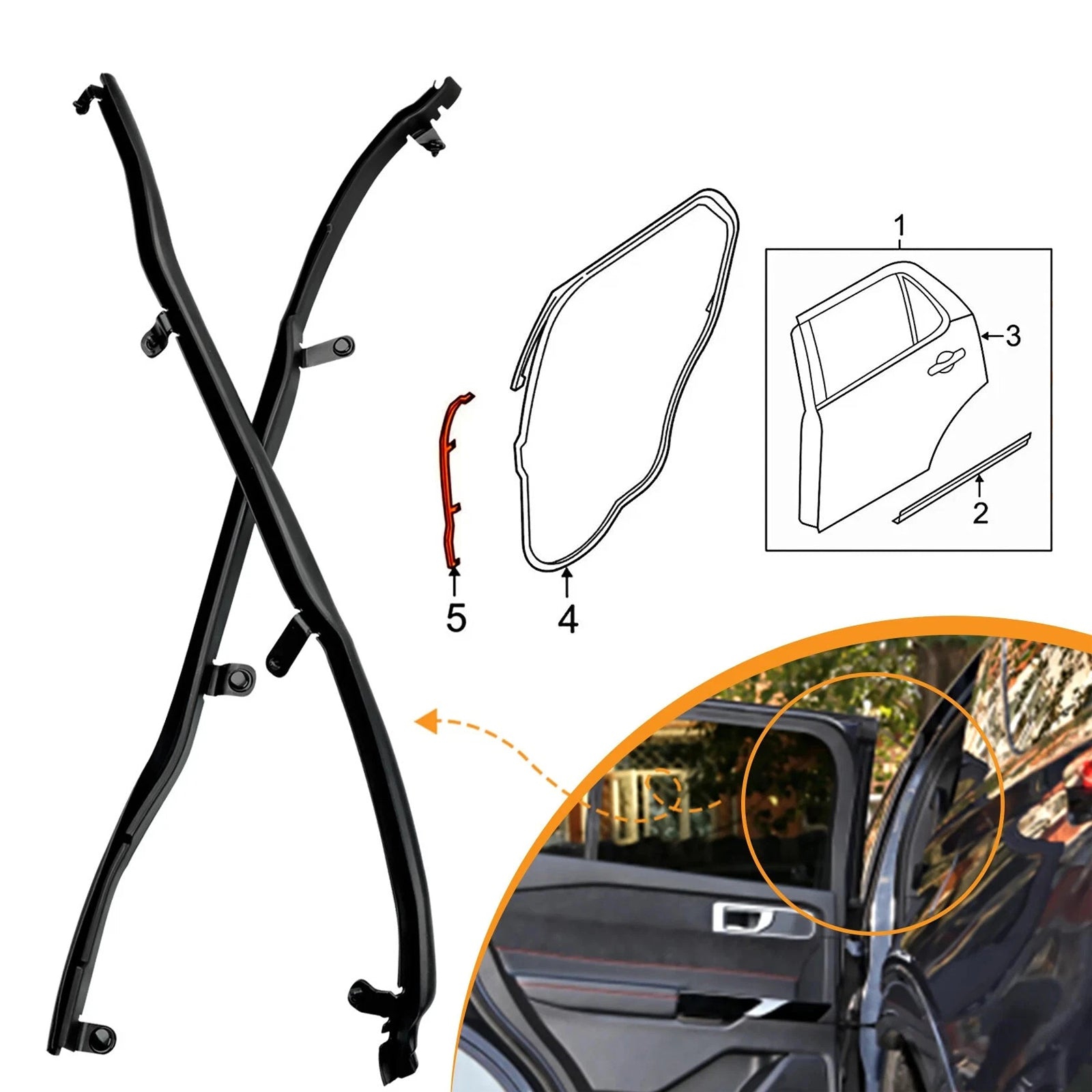 Guarnizione per porta sinistra e destra per Ford Explorer 2011-2019 BB5Z7825324B 25B