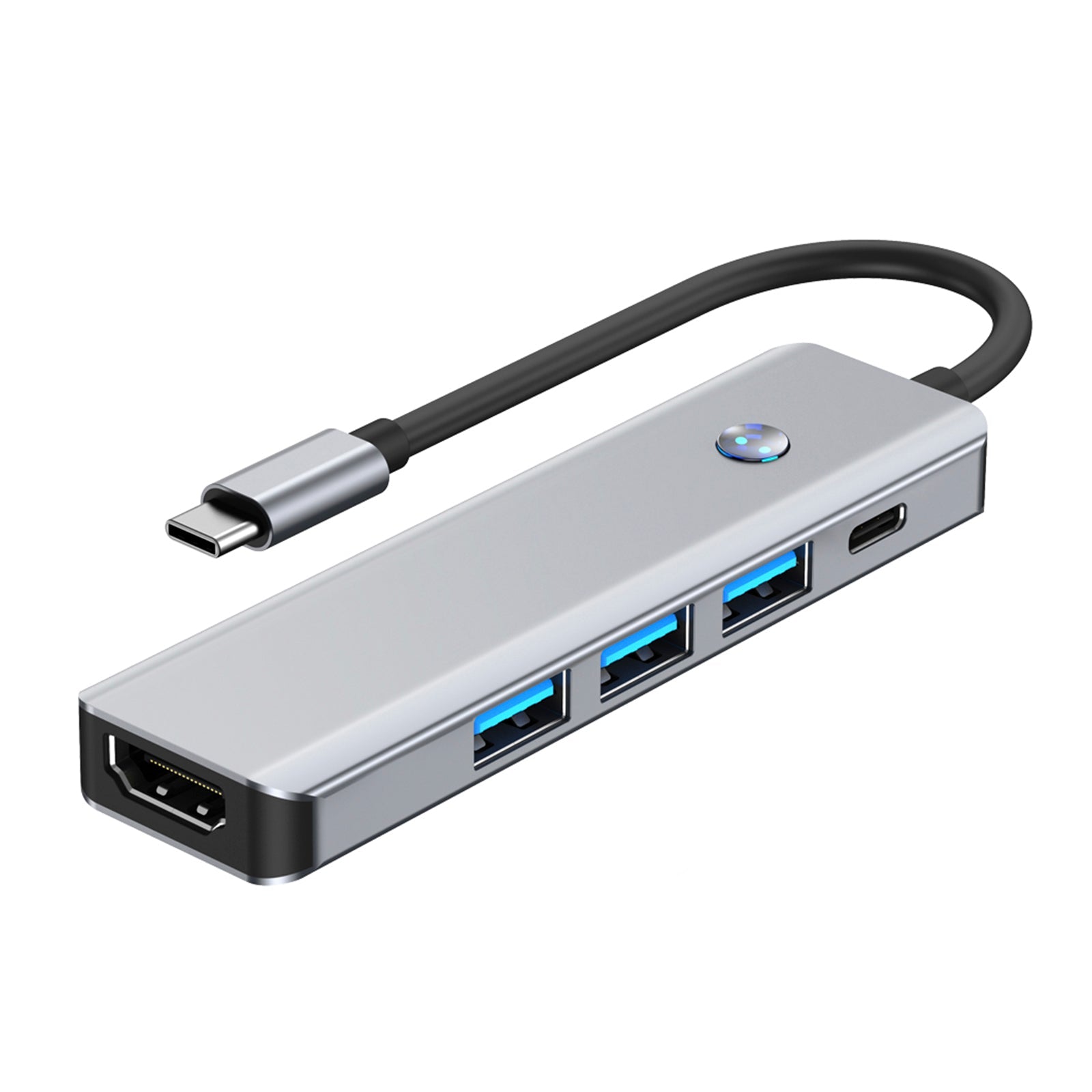 Adaptateur 5 en 1 TYPE-C + USB 3.0 (1 port) + USB 2.0 (2 ports) + HDMI + PD100W pour MacBook