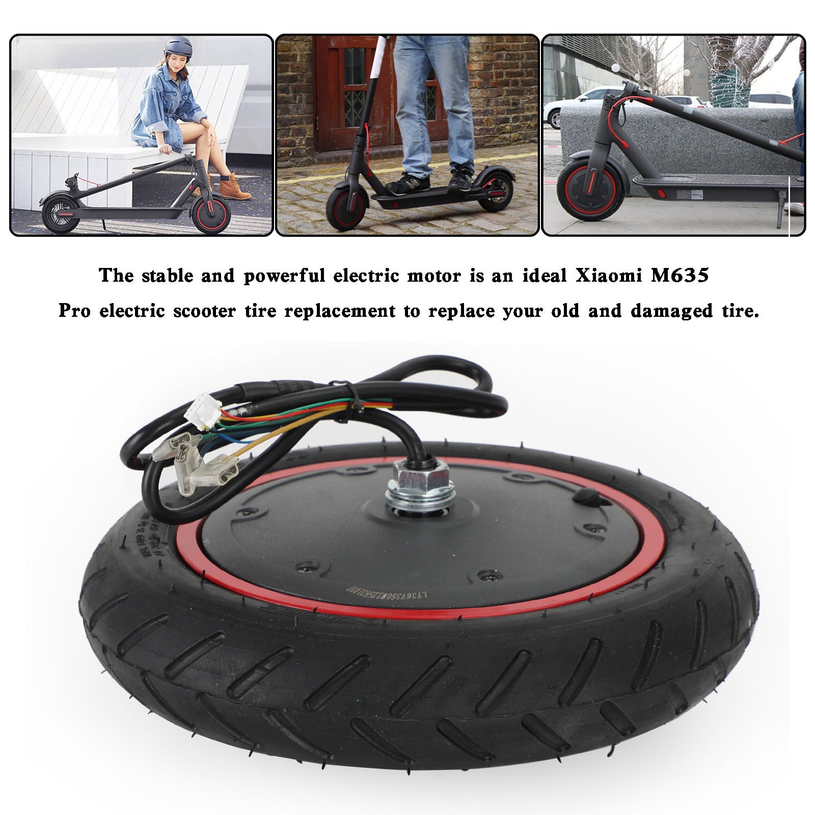 Motor de buje trasero para patinete eléctrico 36V350W, Compatible con accesorios para patinete Xiaomi M365/PRO