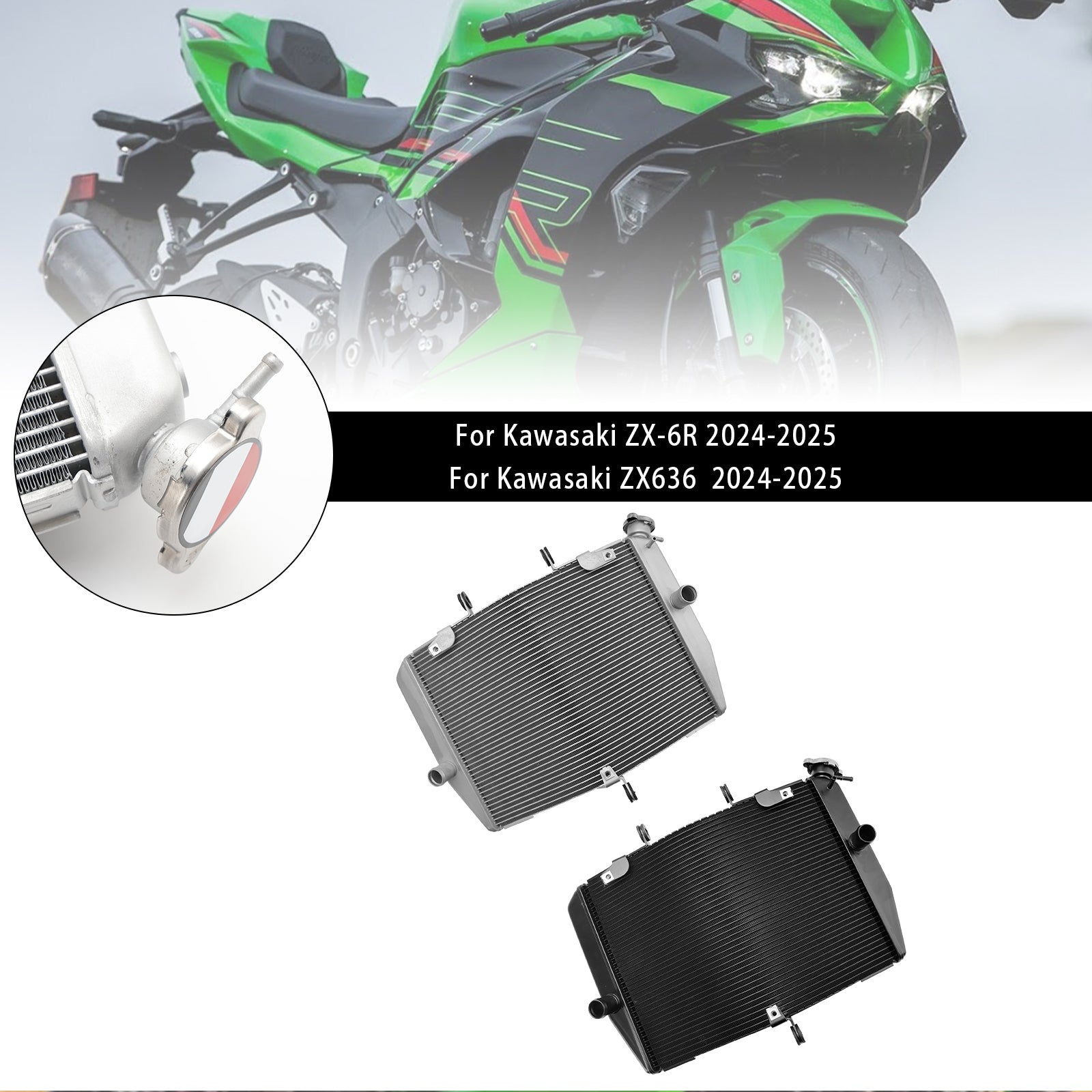 Jäähdyttimen jäähdytysmoottorin jäähdytin Kawasaki ZX-6R ZX636 2024-2025