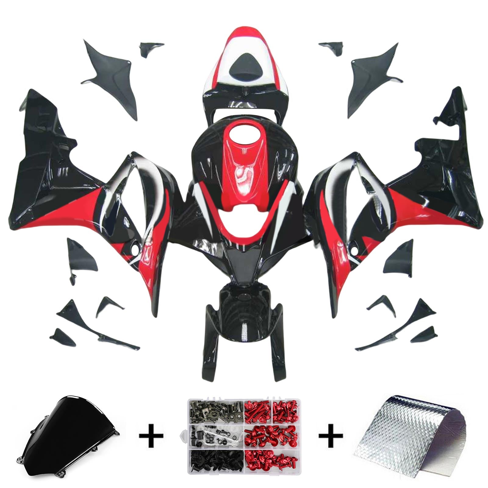 Kit de carenado de inyección, carrocería de plástico ABS para Honda CBR600RR 2007-2008 F5