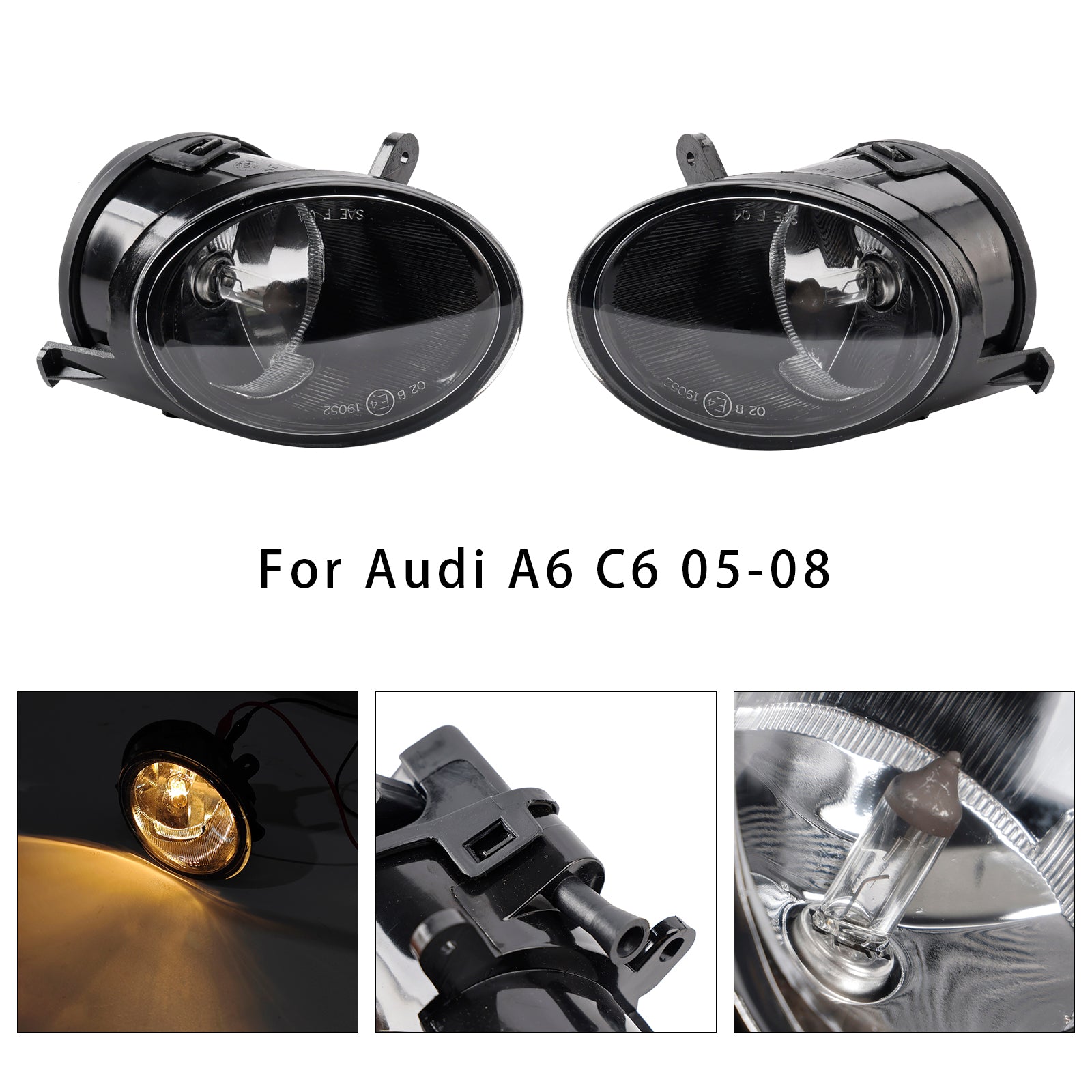 Paire de feux antibrouillard avant pour Audi A6 C6 (2005, 2006, 2007, 2008)