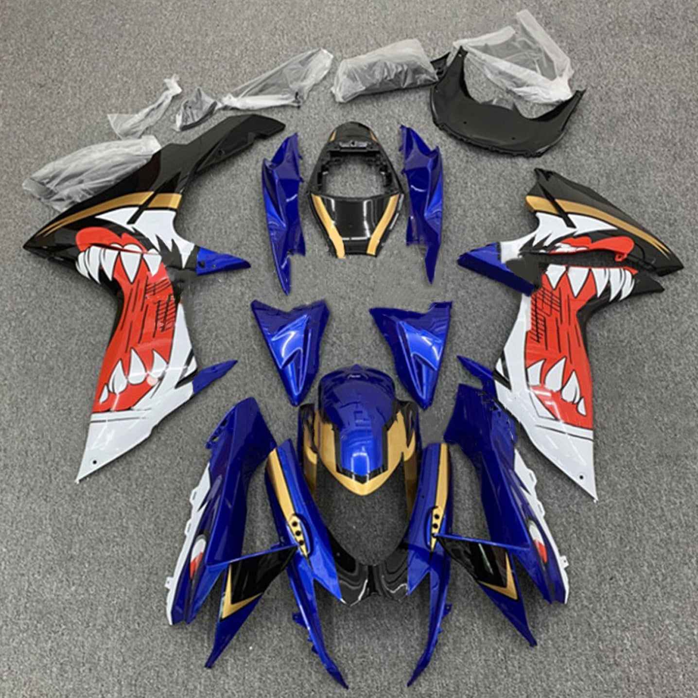 Amotopart Suzuki GSXR 600/750 2011-2023 K11 Kit Carénage Carrosserie Plastique ABS