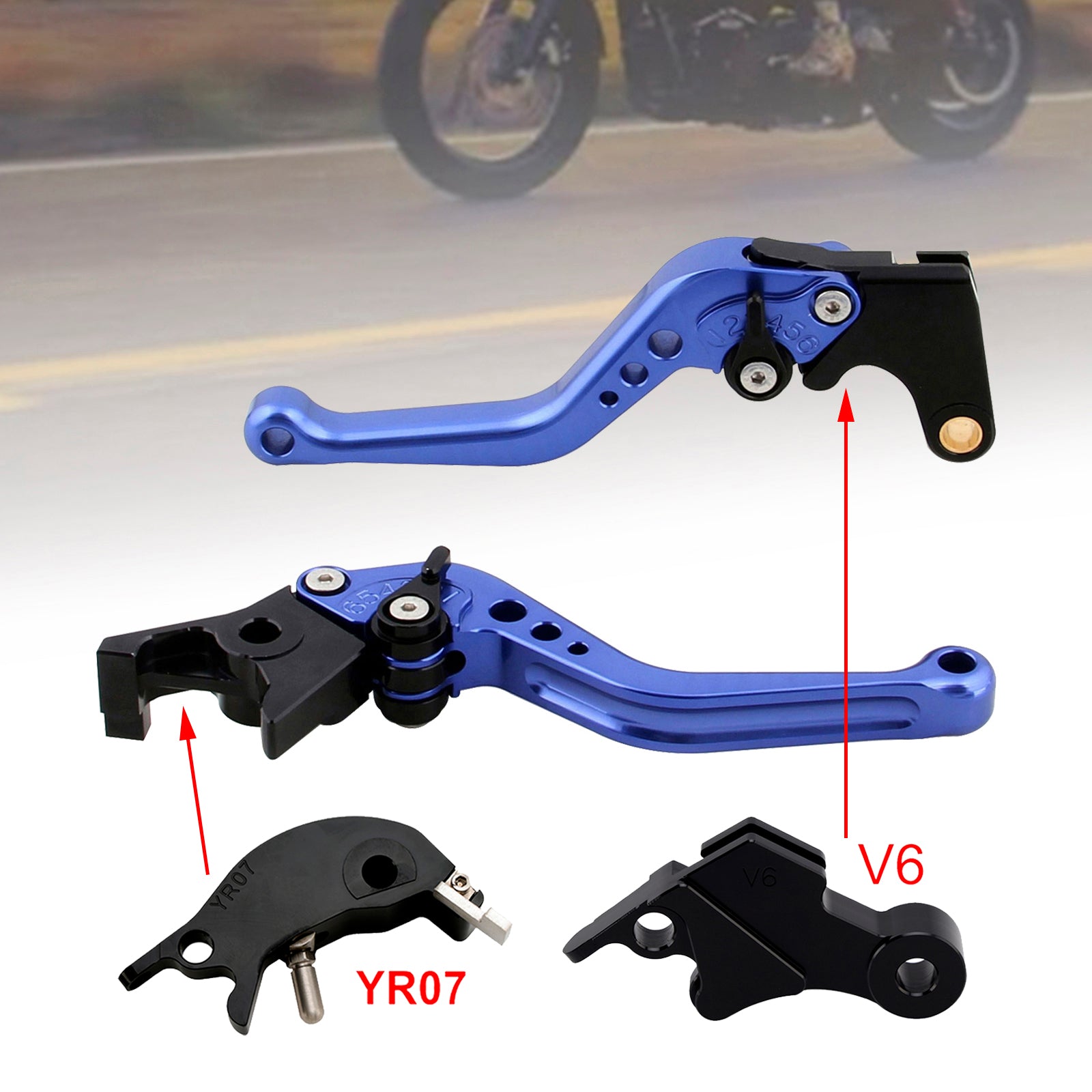 Nouveau levier de frein et d'embrayage court compatible avec YAMAHA XSR900 XSR900GP MT-09 MT-09SP 24-25