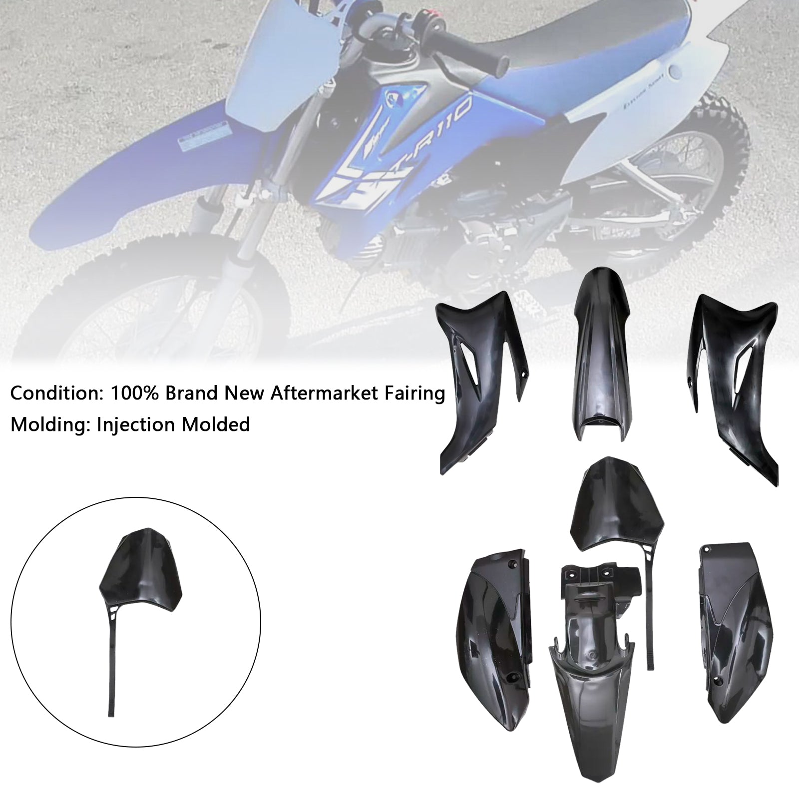 Kit carrosserie plastique et carénage garde-boue pour moto tout-terrain Yamaha TTR110
