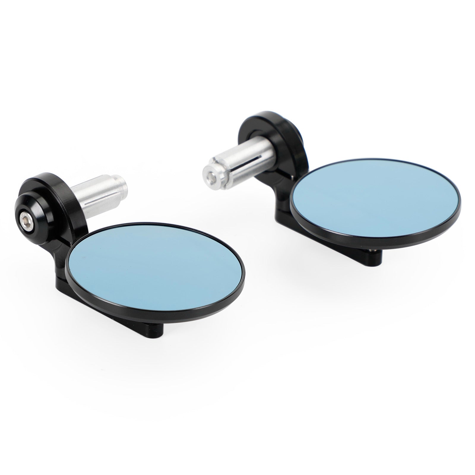 Rétroviseur court noir embout de guidon 22 et 25 mm aluminium pour motos - NEUF