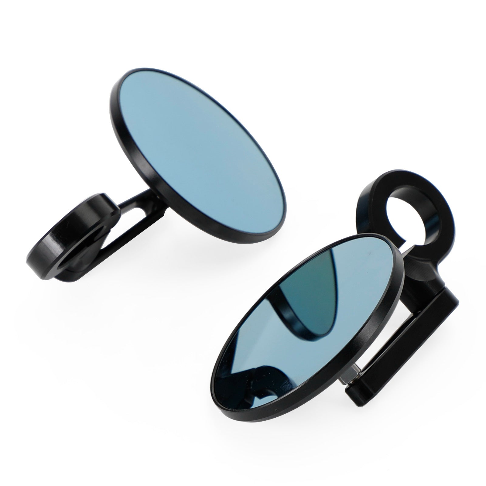 Rétroviseur court noir embout de guidon 22 et 25 mm aluminium pour motos - NEUF