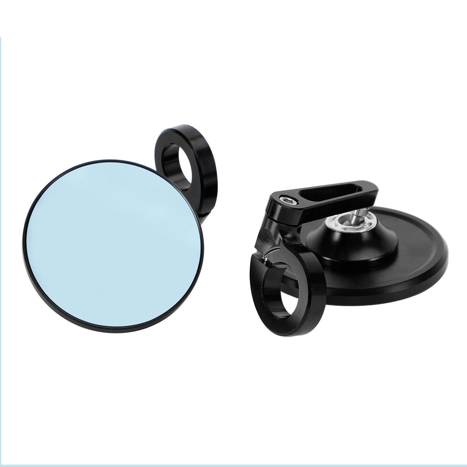 Rétroviseur court noir embout de guidon 22 et 25 mm aluminium pour motos - NEUF