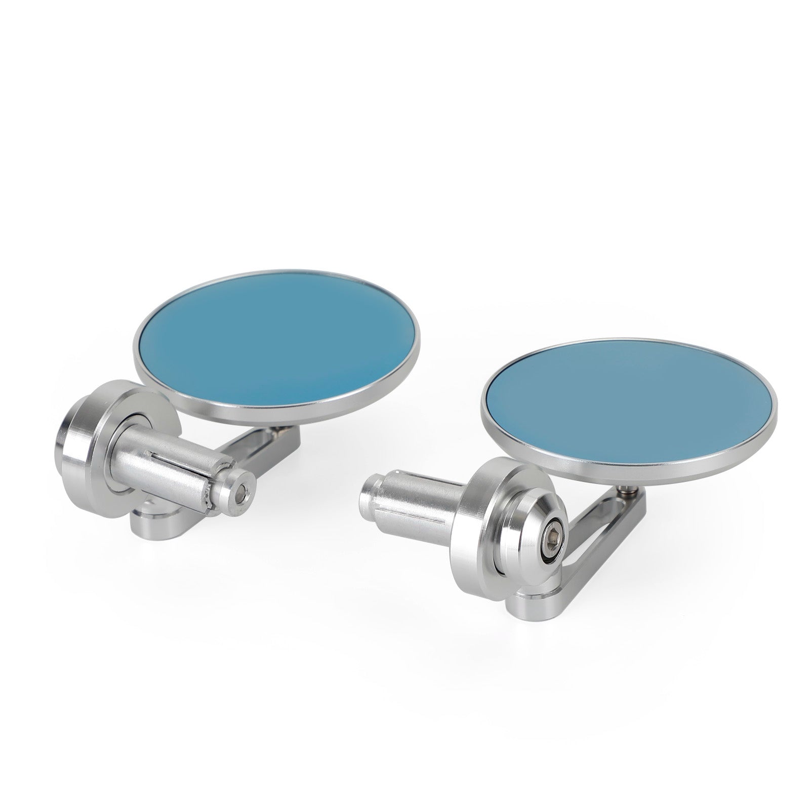 Rétroviseur court argent embout de guidon 22 et 25 mm aluminium pour motos NEUF