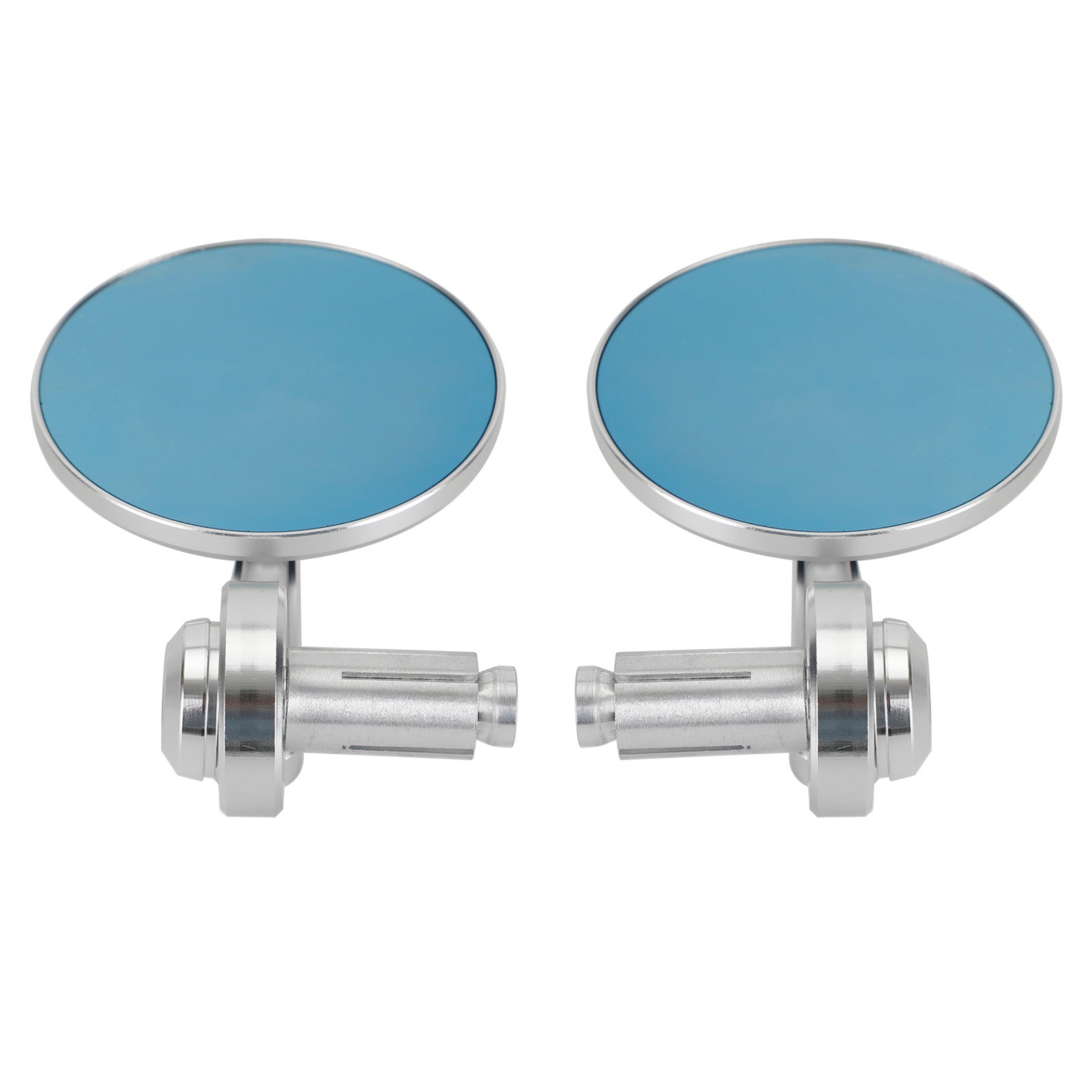 Rétroviseur court argent embout de guidon 22 et 25 mm aluminium pour motos NEUF