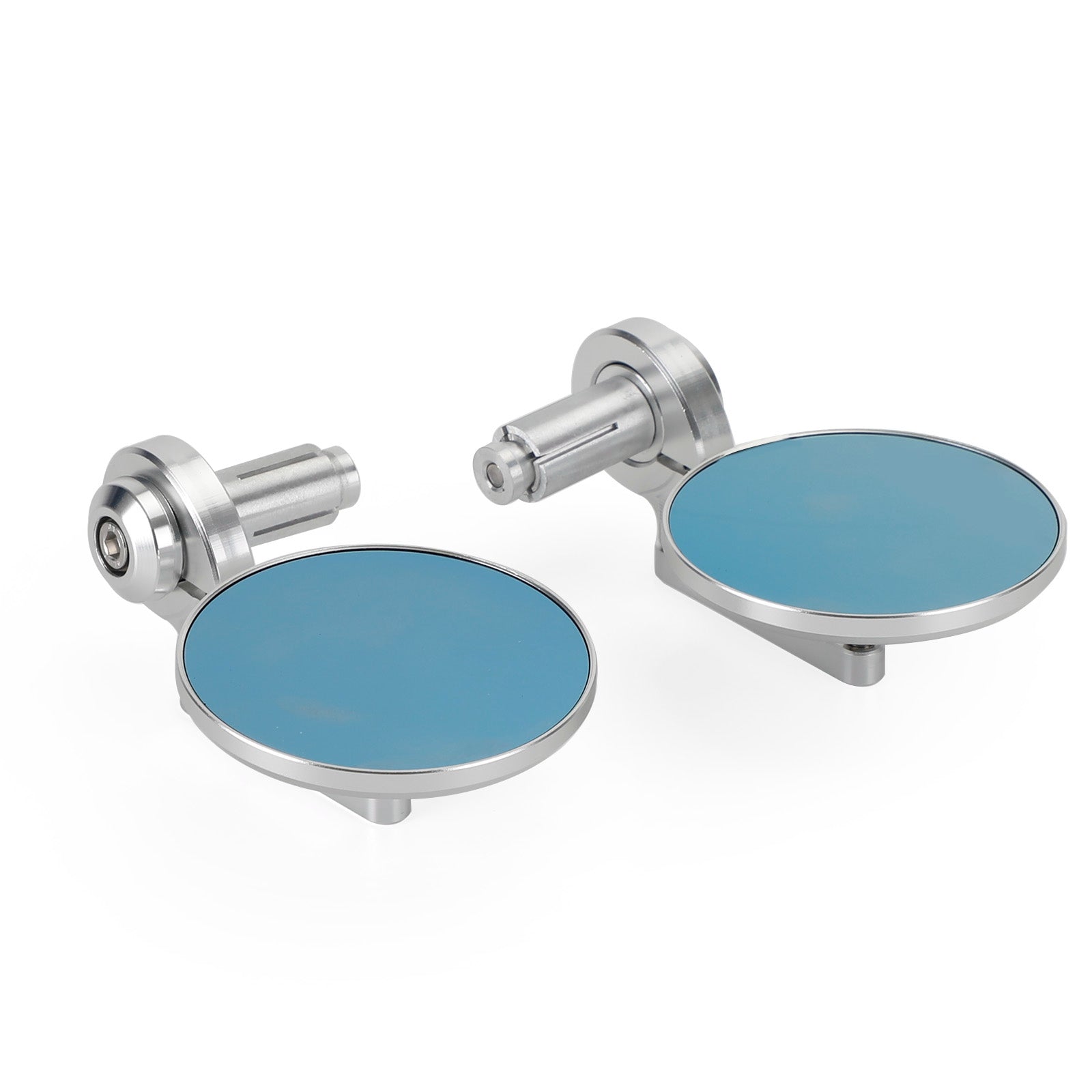 Rétroviseur court argent embout de guidon 22 et 25 mm aluminium pour motos NEUF