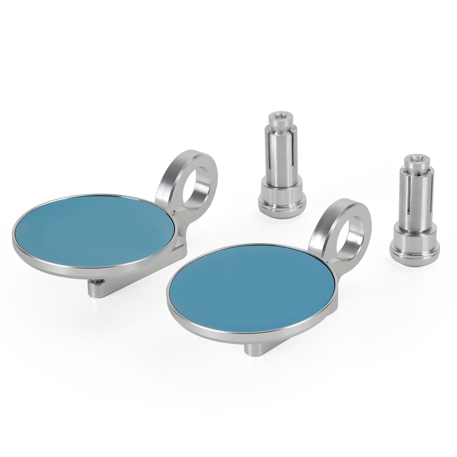 Rétroviseur court argent embout de guidon 22 et 25 mm aluminium pour motos NEUF