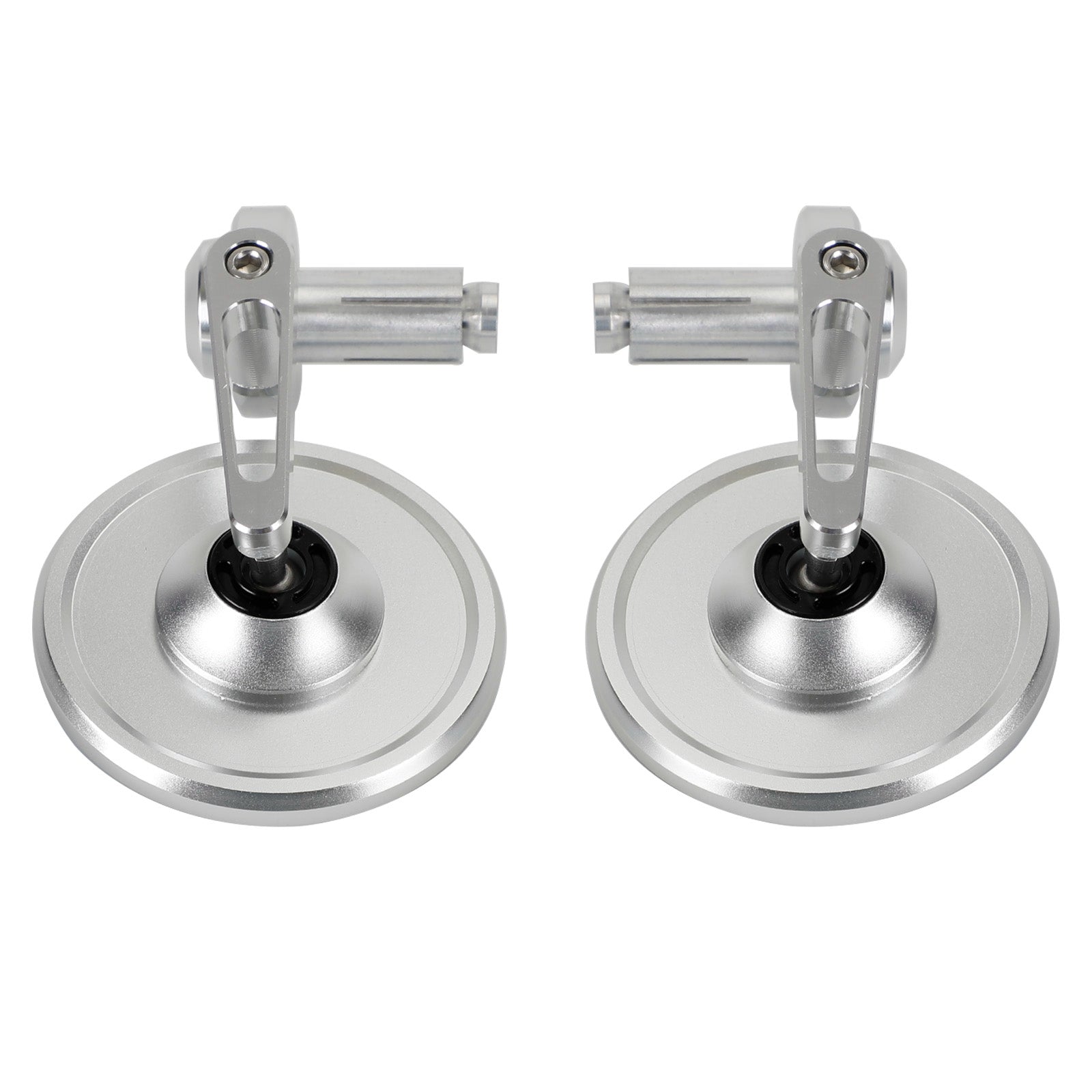 Rétroviseur court argent embout de guidon 22 et 25 mm aluminium pour motos NEUF