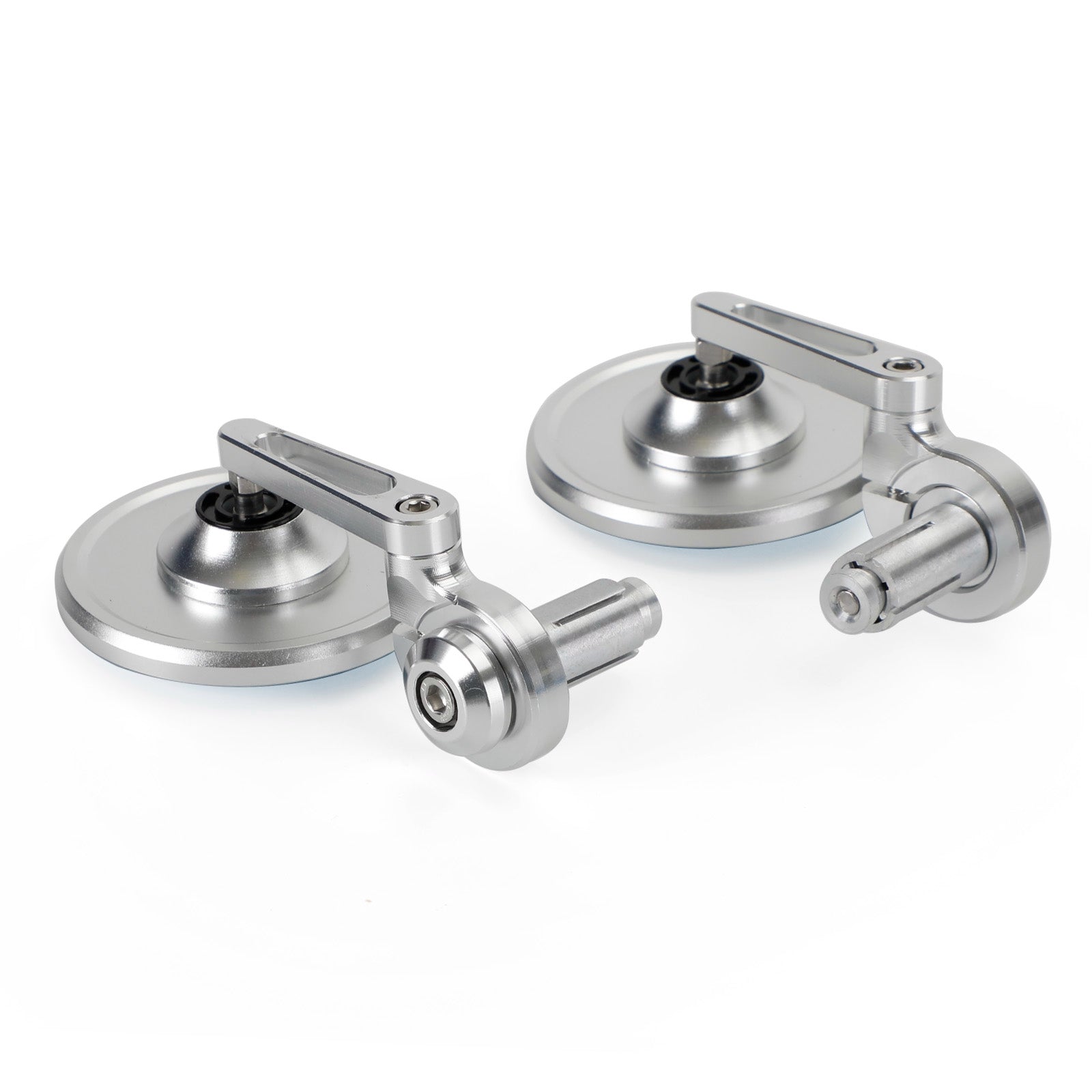 Rétroviseur court argent embout de guidon 22 et 25 mm aluminium pour motos NEUF