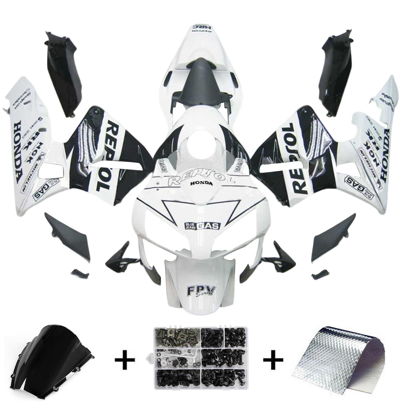 ABS Plastic Kairing Kit voor Honda CBR600R 2003-2004 F5