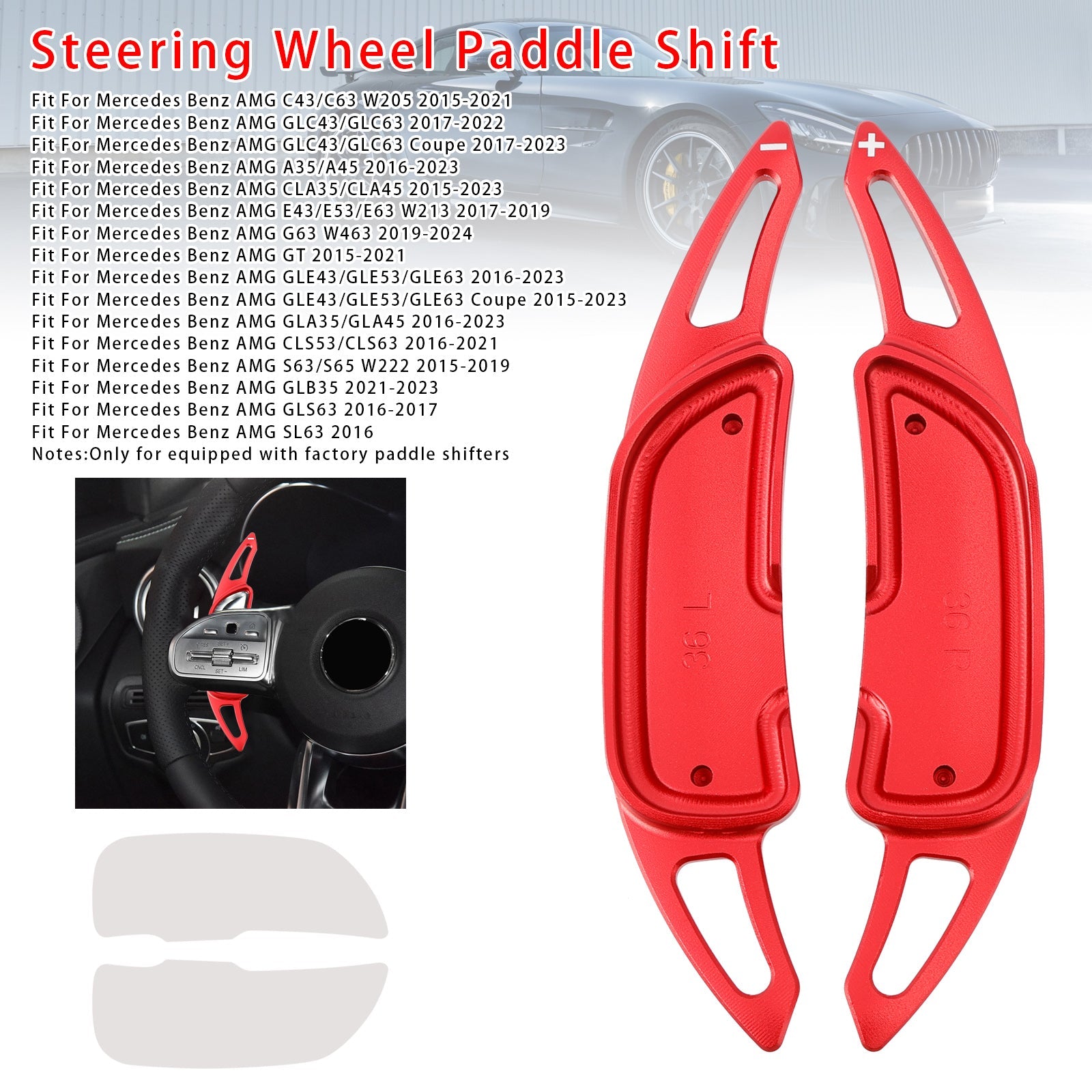 Extensión de paletas de cambio de velocidad detrás del volante para Mercedes Benz AMG