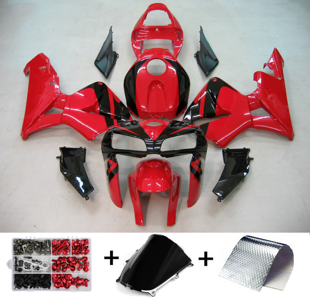 Kit de carénage en plastique ABS moulé par injection rouge pour Honda CBR600RR F5 2005-2006