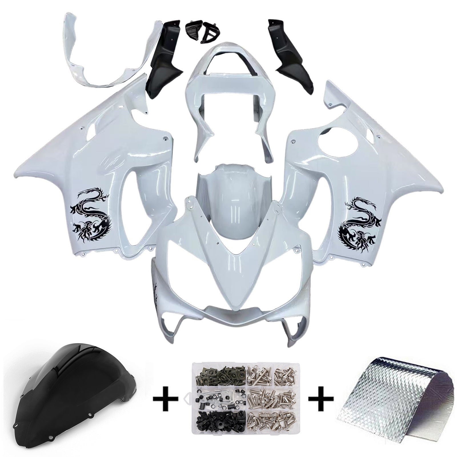 Kit de carénage par injection, carrosserie en plastique ABS, compatible avec Honda CBR600 F4i 2001-2003