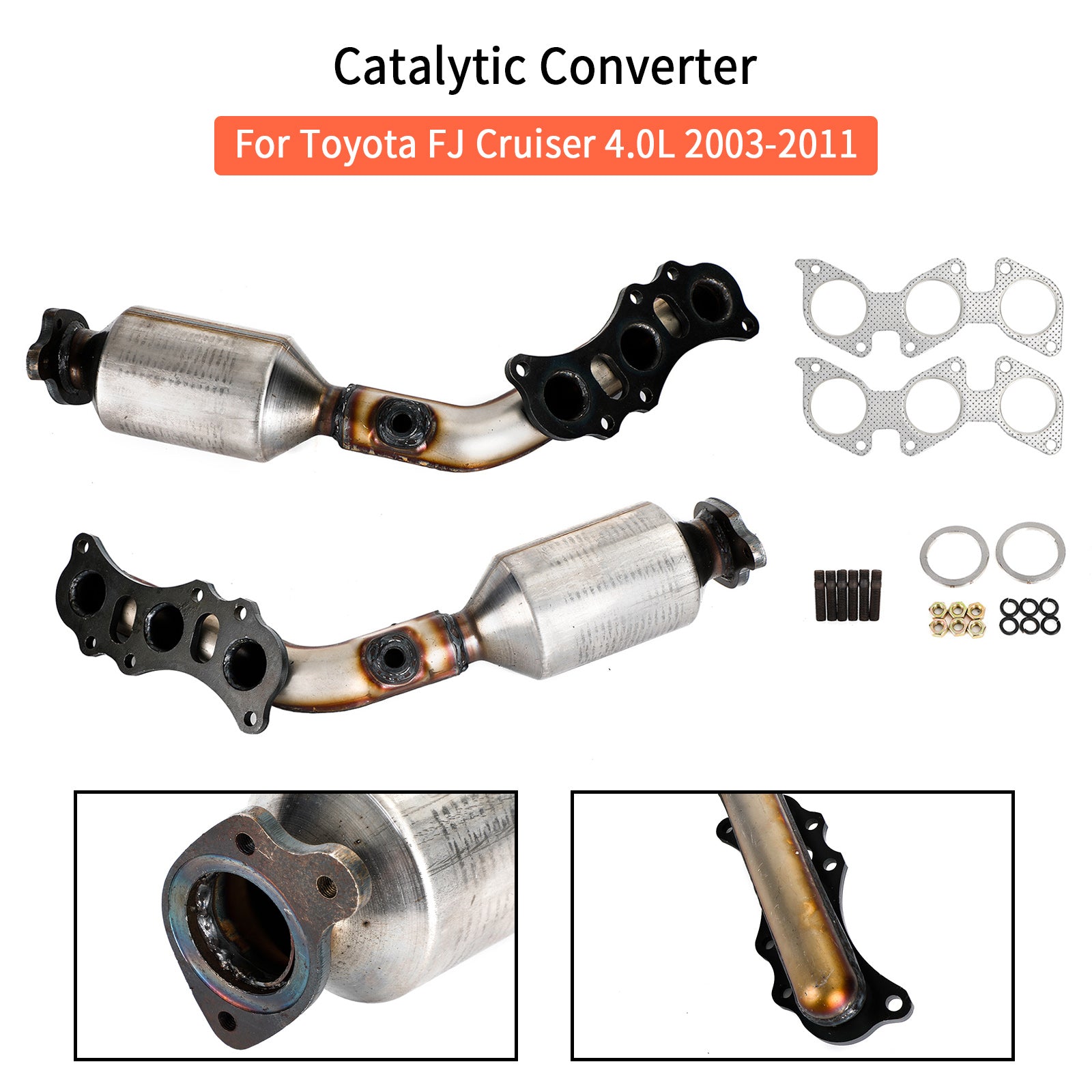 Par de convertidor catalítico de escape 2003-2011 Toyota FJ Cruiser/4Runner/Tacoma 4.0L