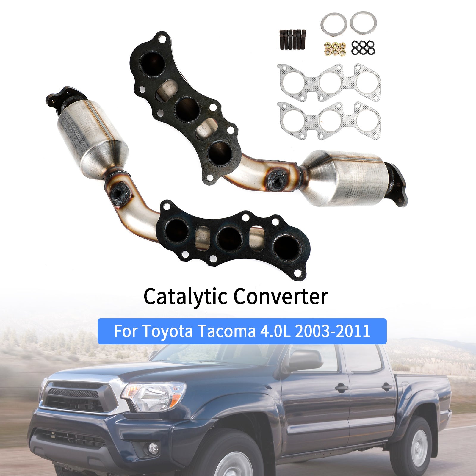 Par de convertidor catalítico de escape 2003-2011 Toyota FJ Cruiser/4Runner/Tacoma 4.0L