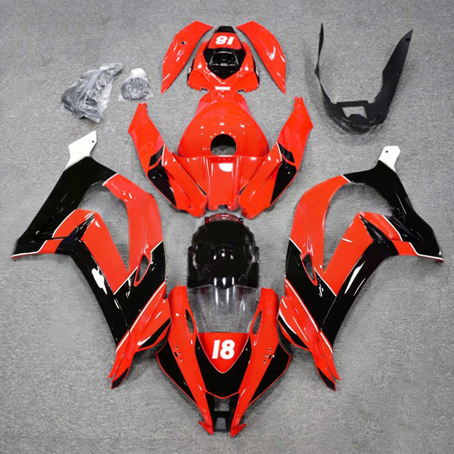 Kit de carénage en plastique ABS injecté compatible avec Kawasaki ZX10R 2016-2020