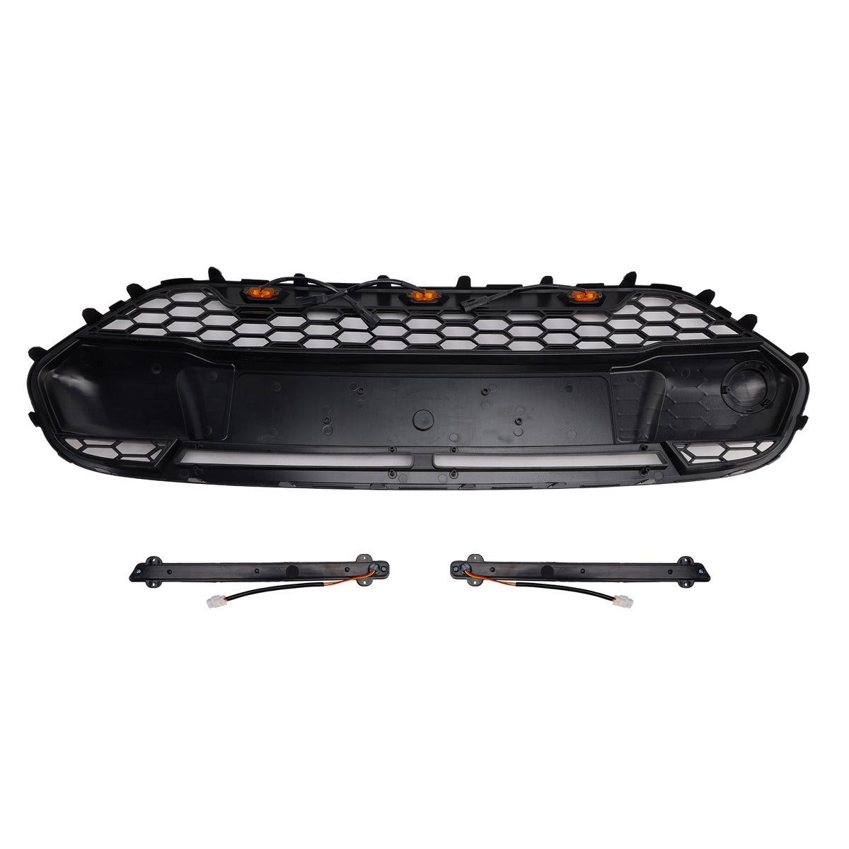 Black Front Bumper Grille Grill Pour Ford Transit Connect 2014-2018 W/LED
