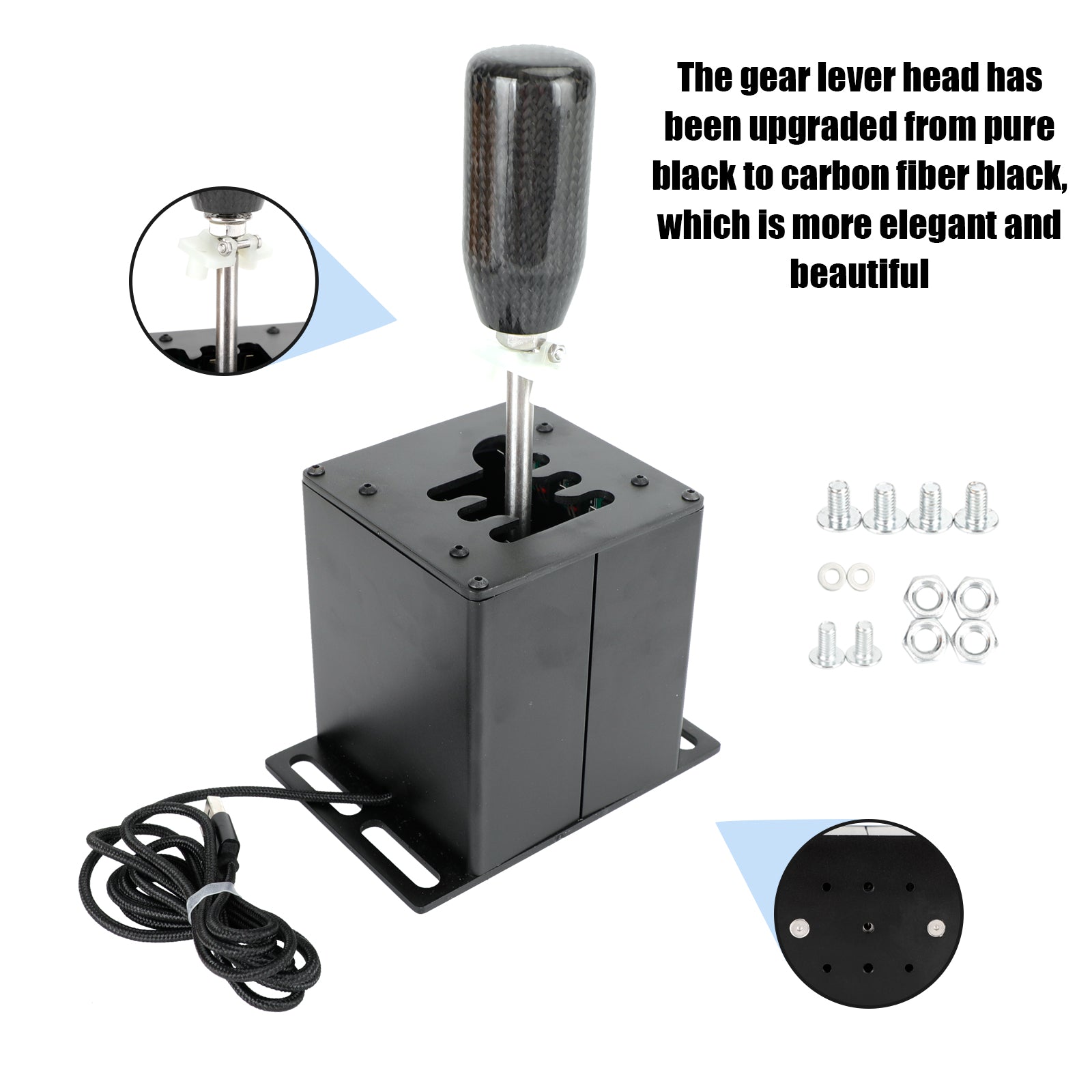 6+R USB Simulator Shifter H Gear shifter pour Logitech G29 G920 Volant PC Noir