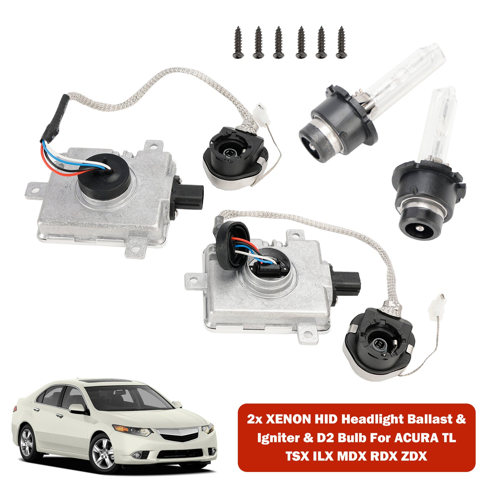 2x KSENON HID predstikalna naprava za žaromete & Vžigalnik & Žarnica D2 za ACURA TL TSX ILX MDX RDX