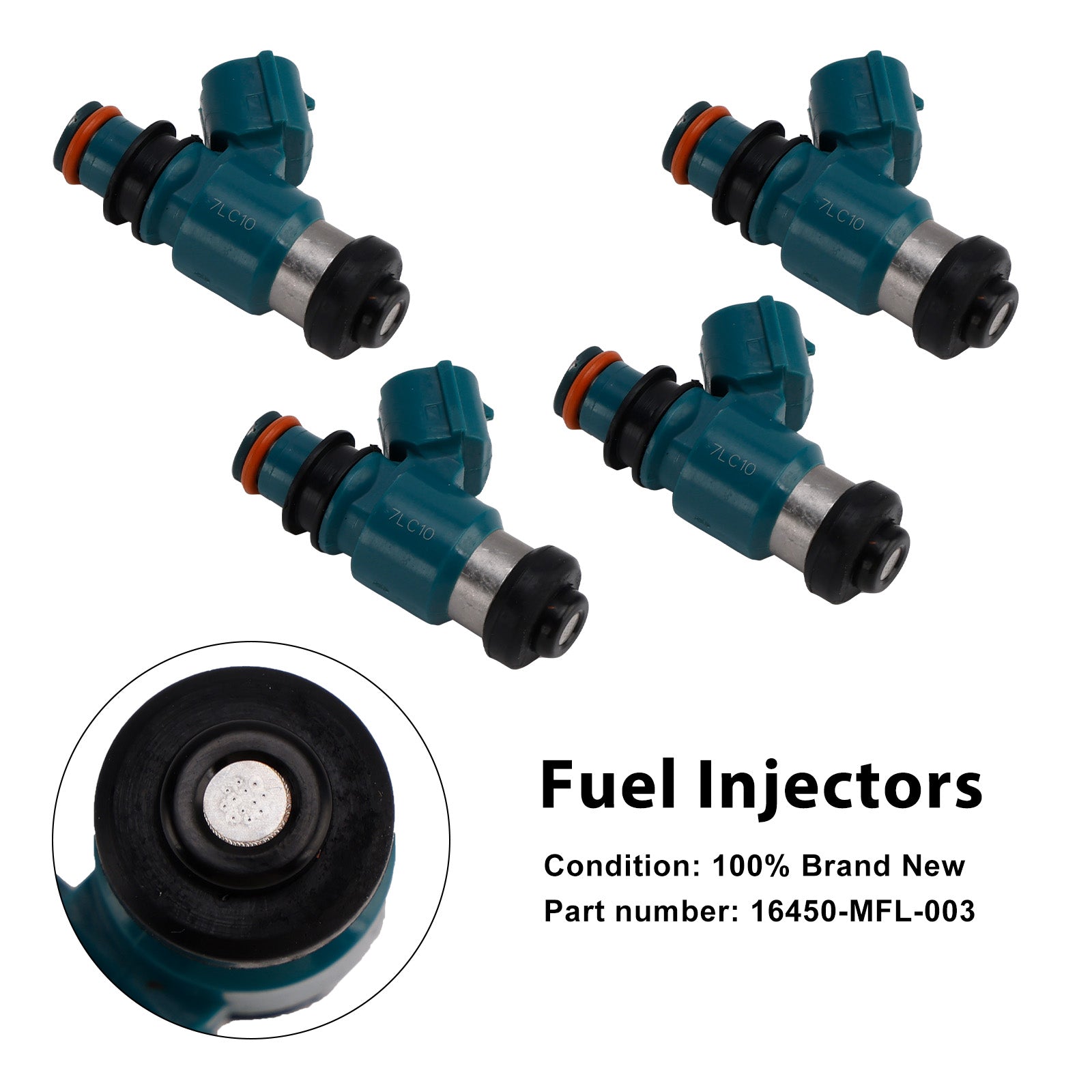 Iniettori di carburante compatibili con Honda CBR1000RR 08-23 e VFR1200F 2010-2017, codice articolo 16450-MFL-003 (confezione da 4).