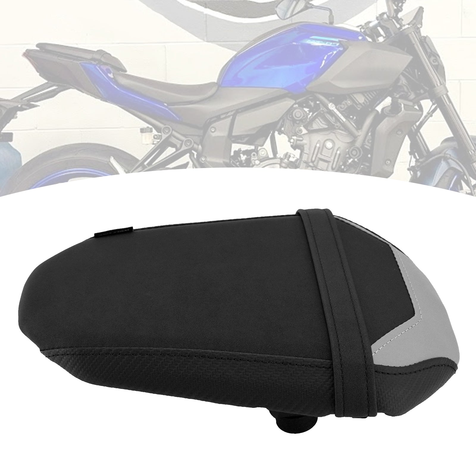 Coussin de selle passager arrière plat en PU noir pour Yamaha MT-07/FZ-07 (à partir de 2025).