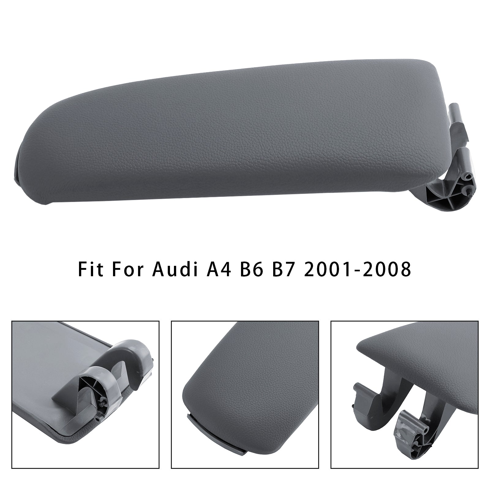 Couvercle de console centrale d'accoudoir en cuir gris pour Audi A4 B6 B7 2001-2008 8E0864245E