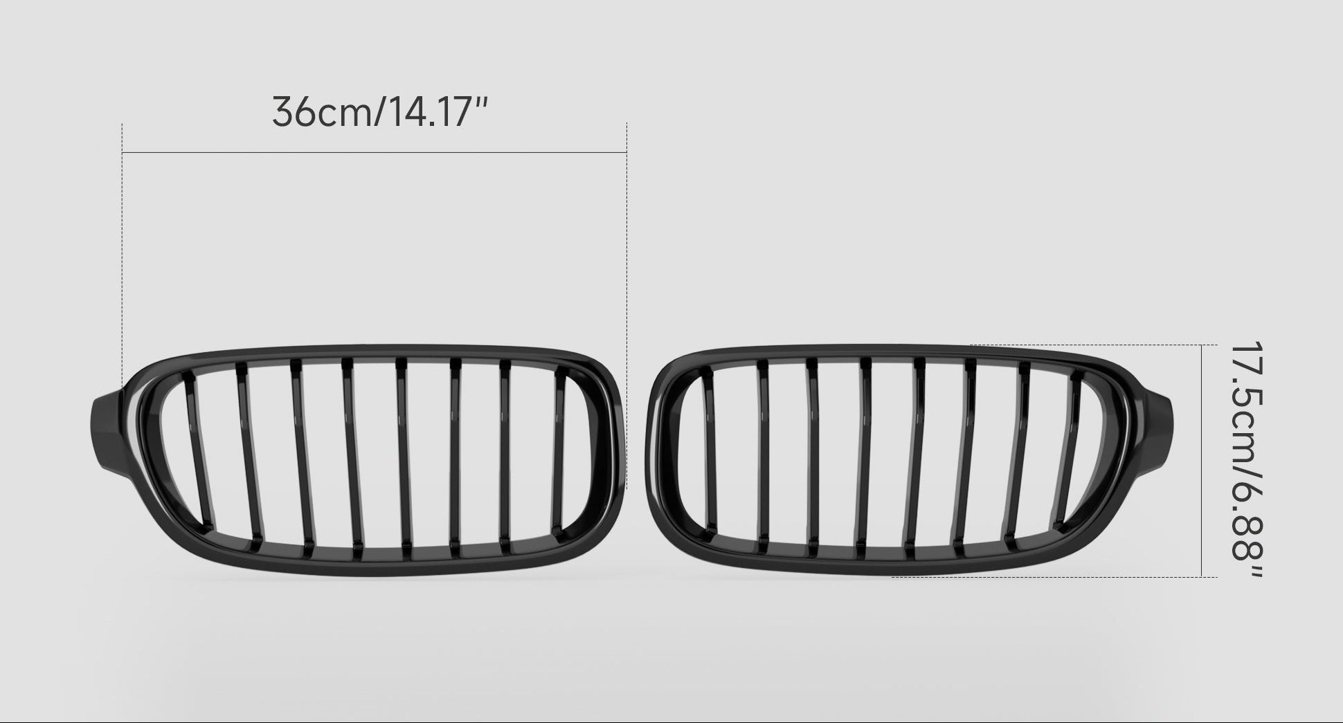 2012-2019 BMW 3 Series F30 F31 F35 Grilla de riñón delantero negro brillante