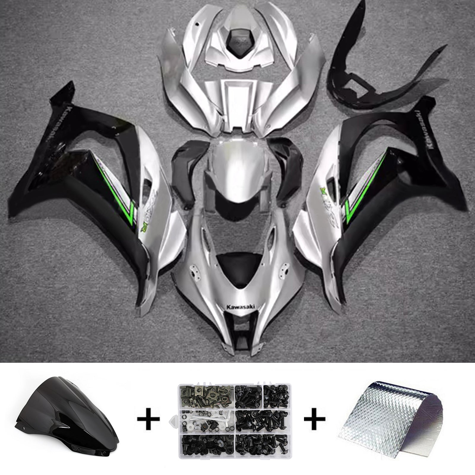 Kit de carénage injecté en plastique ABS compatible avec Kawasaki ZX10R 2016-2020