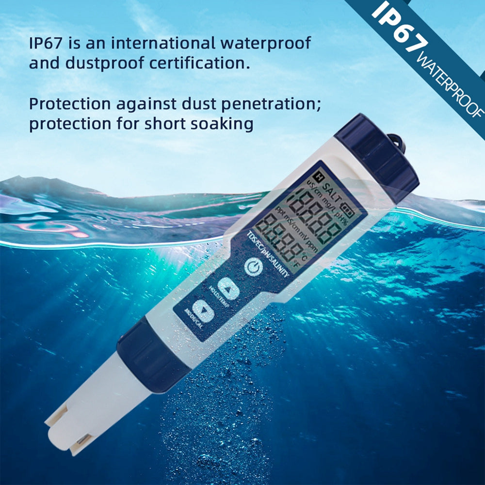 Medidor de calidad del agua digital 5 en 1 PH/TDS/EC/salinidad/temperatura