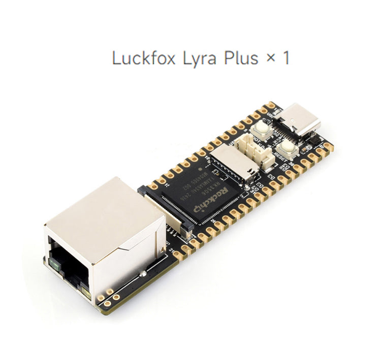 Linux Luckfox Lyra Plus Development Card, PUCE RK3506G2, RJ45 128 MB Netwerkpoort