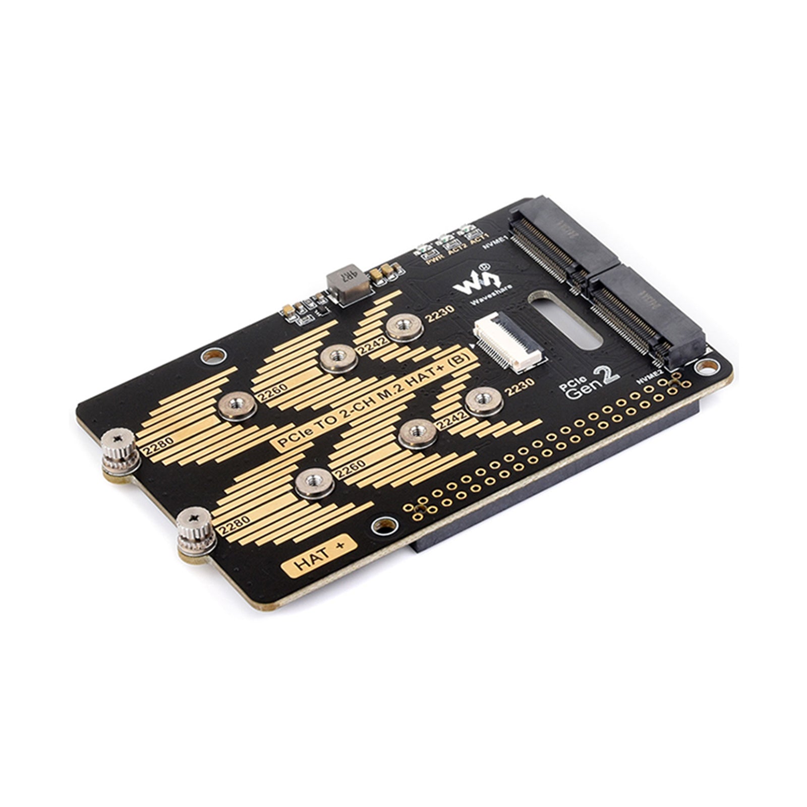 Raspberry Pi 5 PCIe tweekanaals roterende kaart Nvme-protocol dubbele M.2 harde schijf