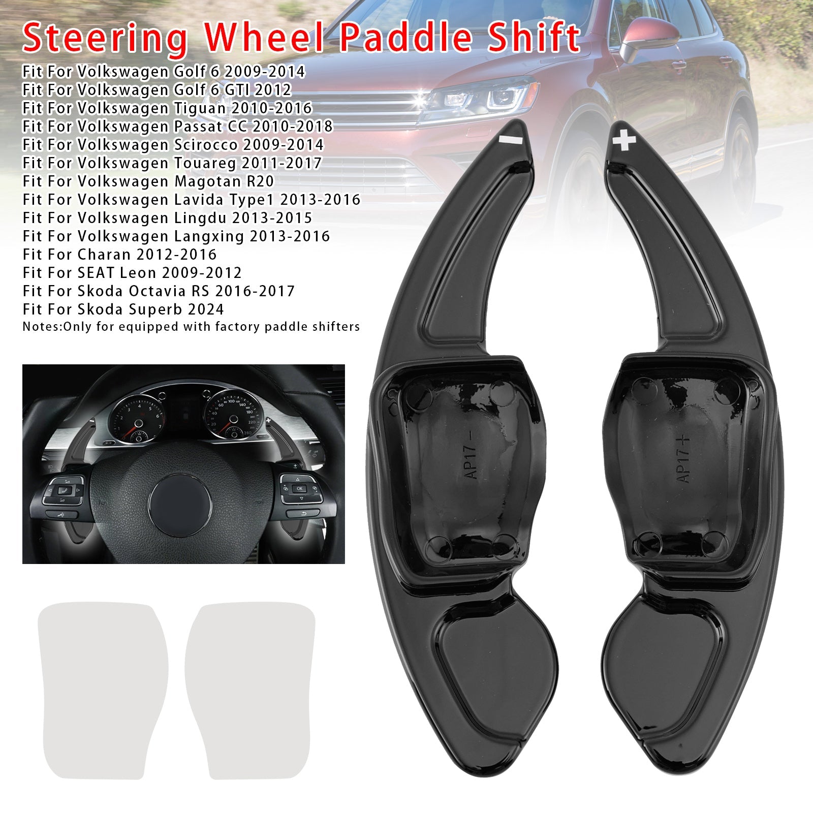 Verlenging van snelheidsverandering pallets achter het wiel voor stoel VW Scirocco