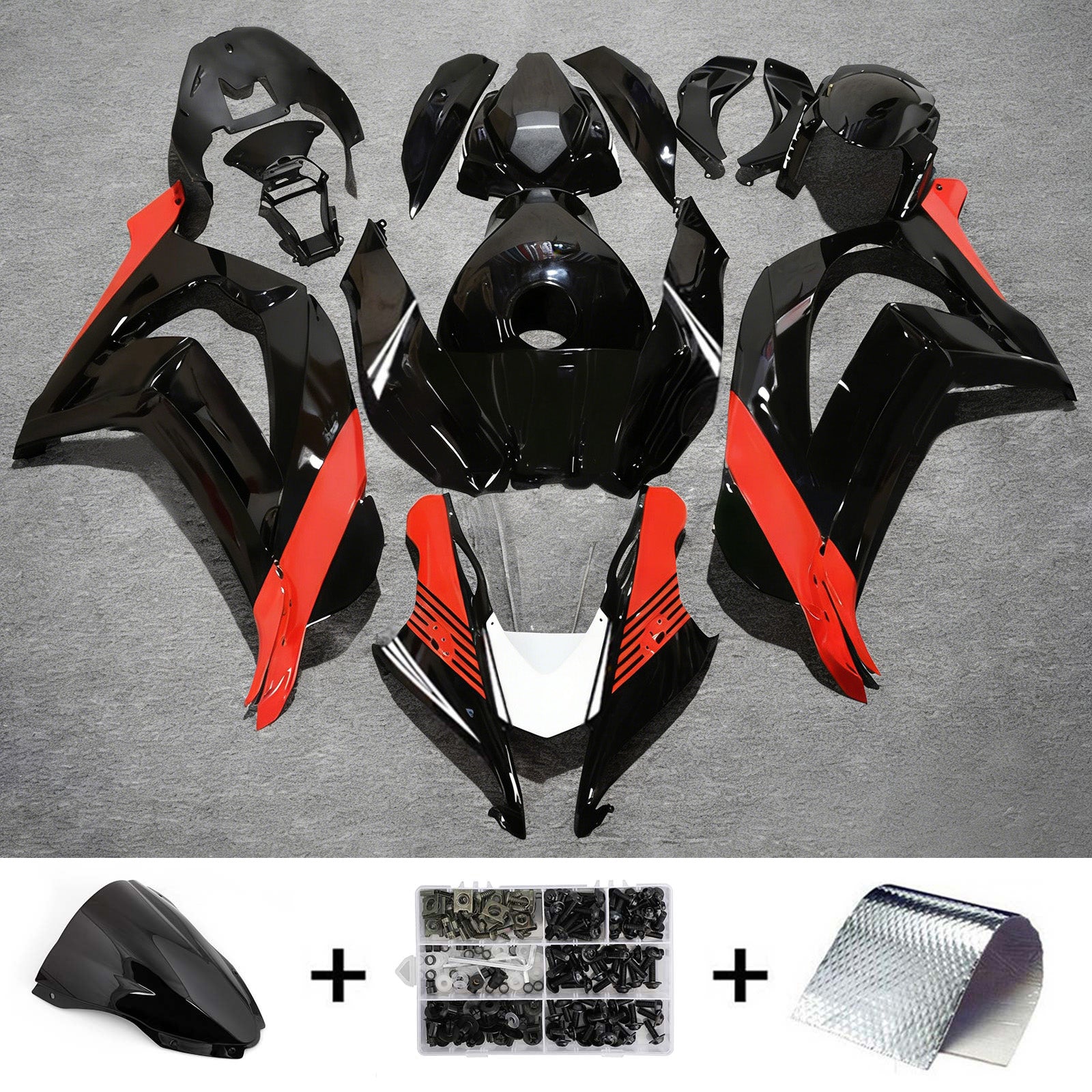 Kit de carénage en plastique ABS injecté compatible avec Kawasaki ZX10R 2016-2020