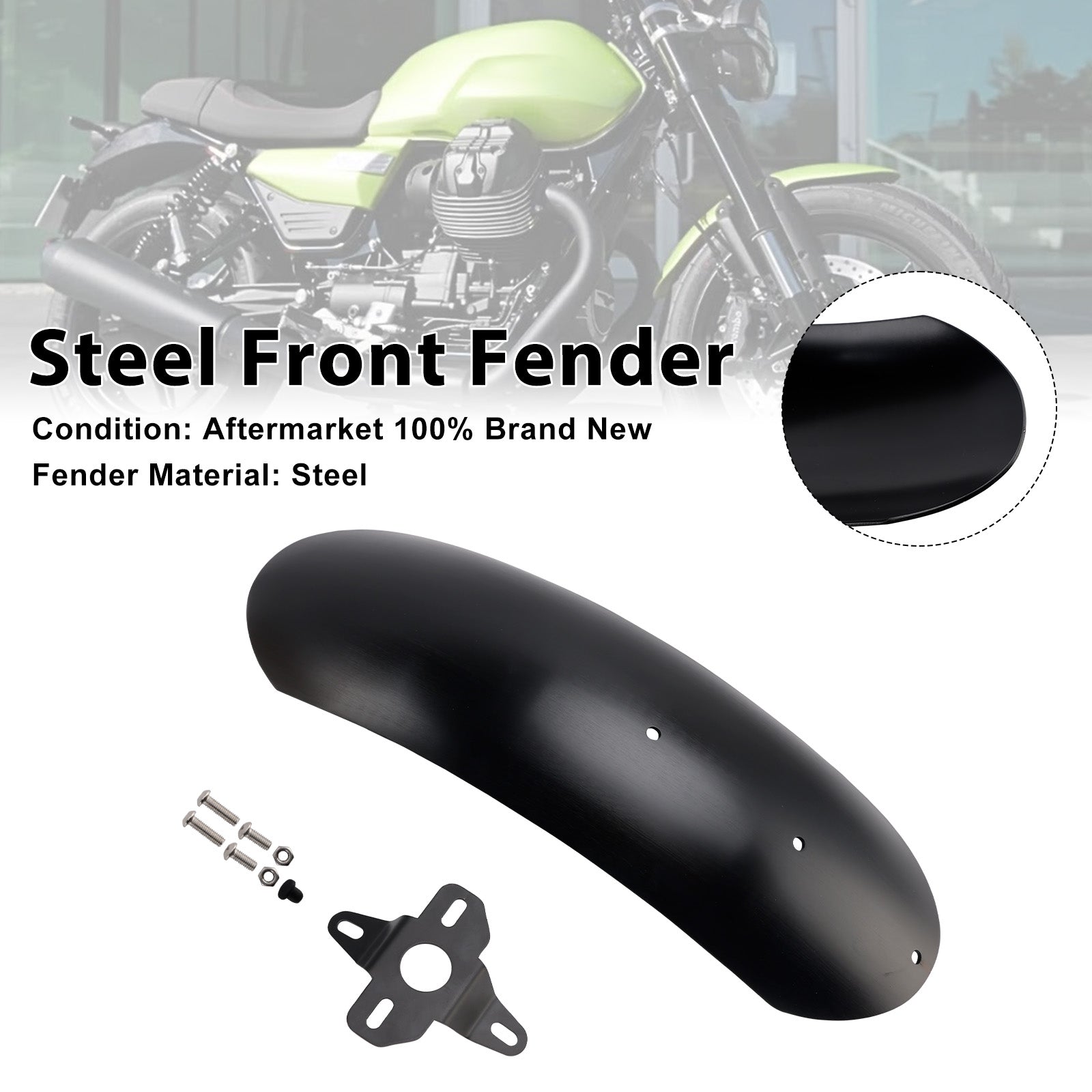 Parafango Anteriore in Acciaio Compatibile con MOTO GUZZI V7 Stone Special 2017-2025