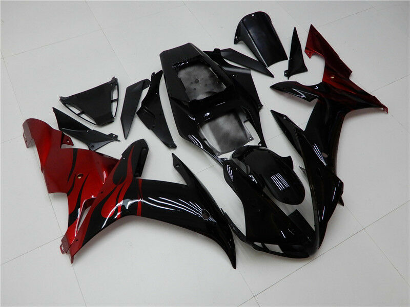 ABS Black Red Injection Molded Fairing Kit Fit for Yamaha YZF R1 2002 2003