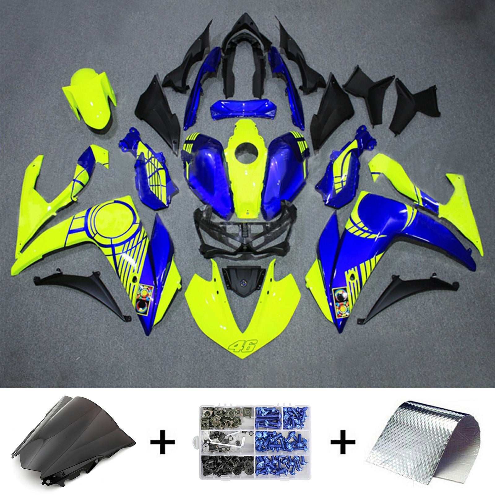 Kit de carénage en plastique ABS injecté pour Yamaha YZF-R3 2014-2018 R25 2015-2017