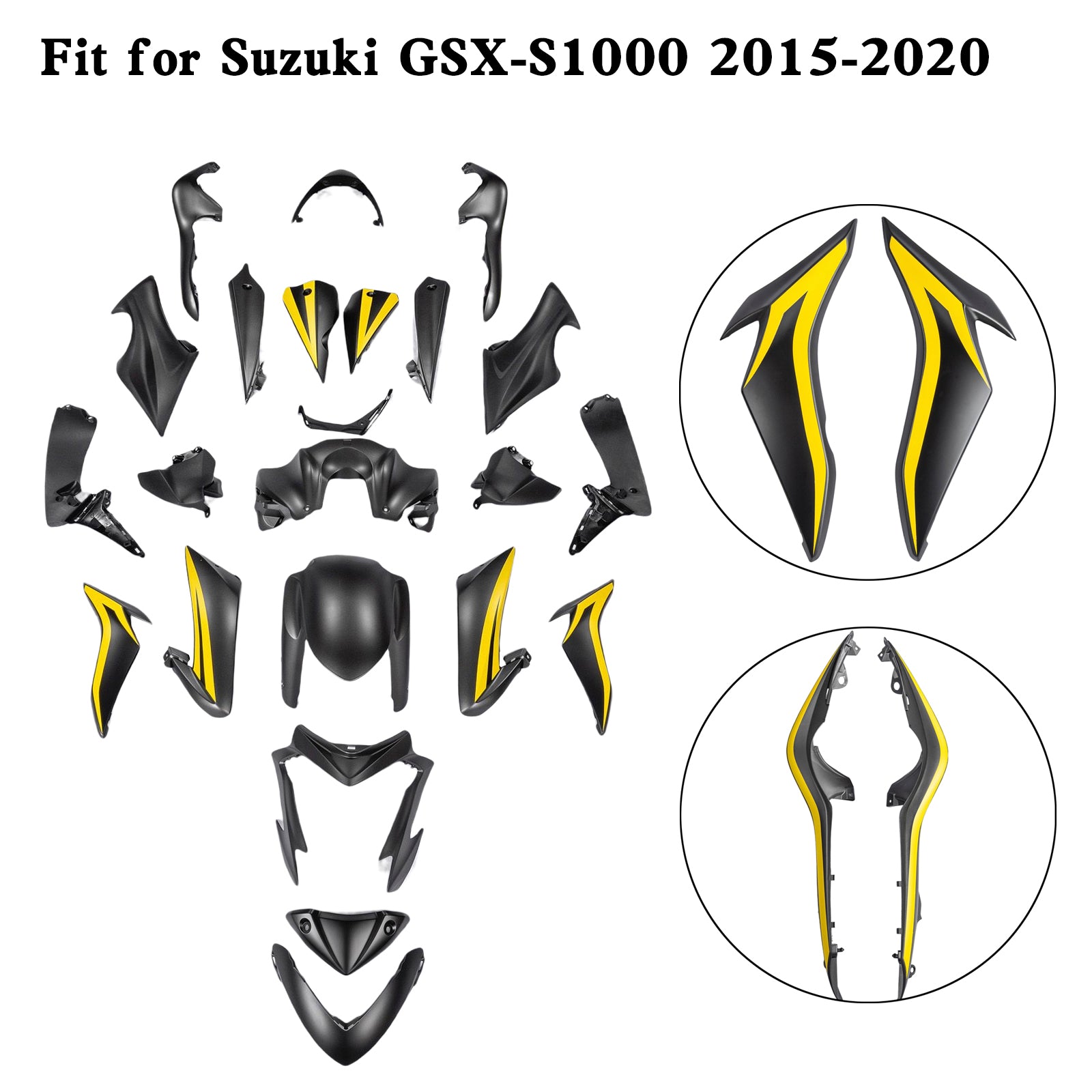 Kit de carénage de carrosserie en plastique injecté pour Suzuki GSX-S 1000 GSXS 2015-2020