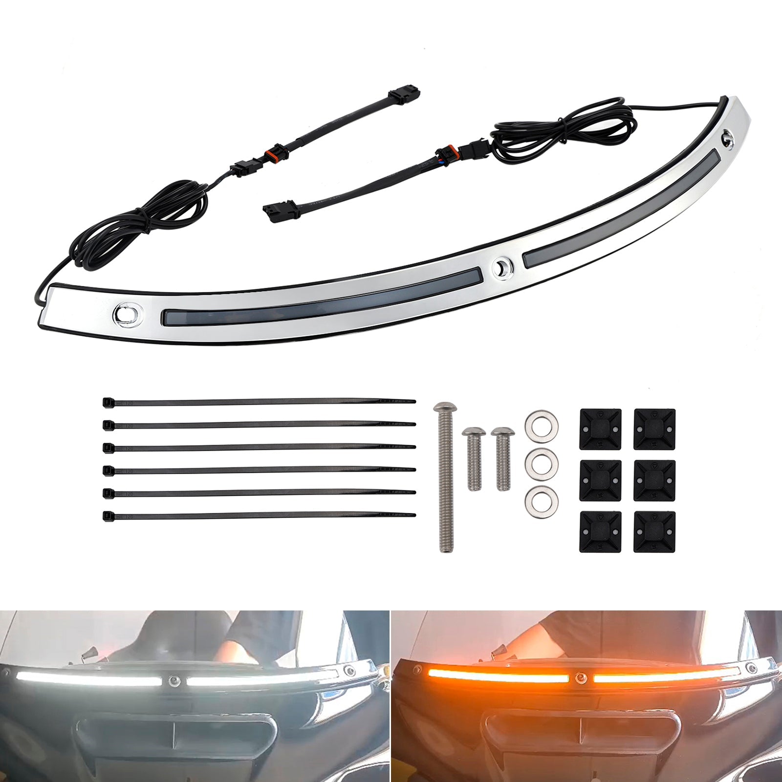 Garniture de pare-brise avec clignotants à LED pour Touring Electra Glide Street Glide Ultra Limited 2014+