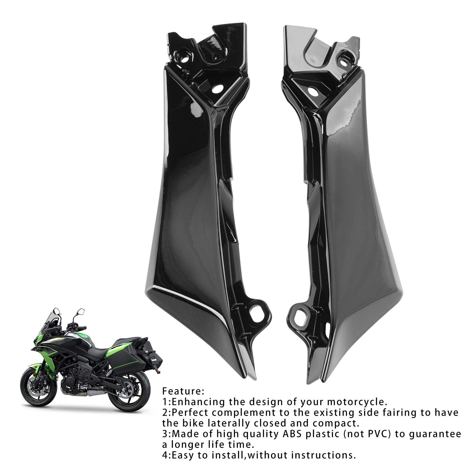 Panneau de carénage de siège latéral pour Kawasaki Versys 650 KLE650 2022-2024