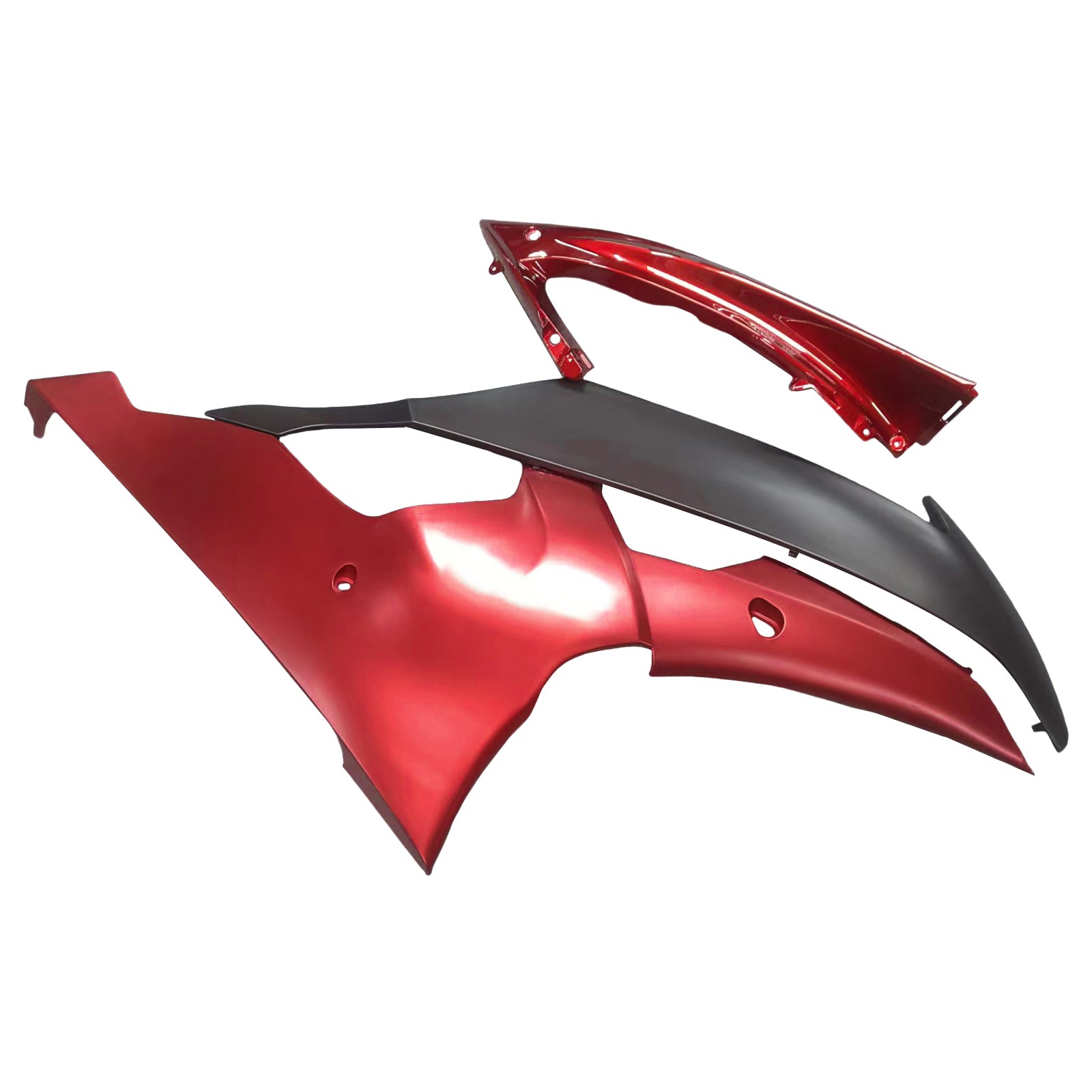 Kit de carénage en plastique moulé par injection rouge mat et noir pour Yamaha YZF-R6 2008-2016